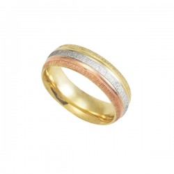 Argolla de Matrimonio «TRES OROS» Oro 10k