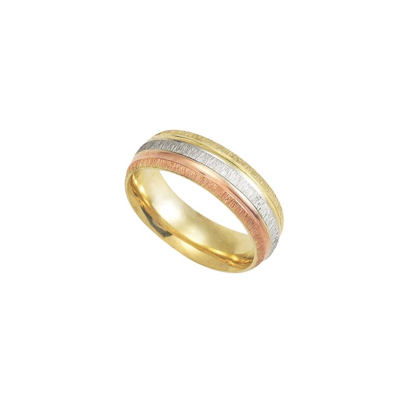 Argolla de Matrimonio «TRES OROS» Oro 10k