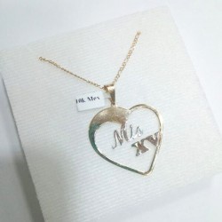 Cadena y Dije «CORAZÓN MIS XV» oro 10k