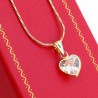 Cadena y Dije de Corazón con Piedra Blanca