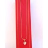 Cadena y Dije de Corazón con Piedra Blanca