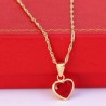 Cadena y Dije de Corazón con Piedra Roja
