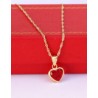 Cadena y Dije de Corazón con Piedra Roja