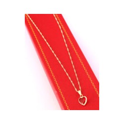 Cadena y Dije de Corazón con Piedra Roja