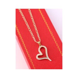 Cadena y Dije de Corazón con Piedras
