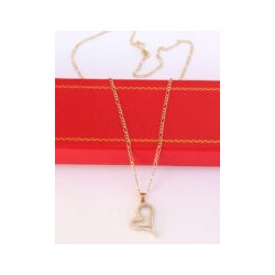 Cadena y Dije de Corazón con Piedras