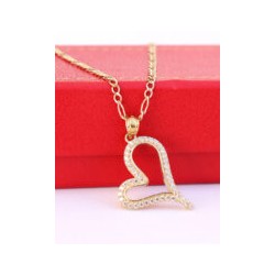 Cadena y Dije de Corazón con Piedras