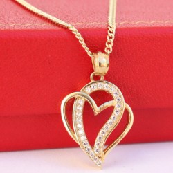 Cadena y Dije de Corazón Contemporáneo Oro 10k