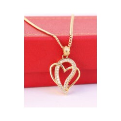 Cadena y Dije de Corazón Contemporáneo Oro 10k