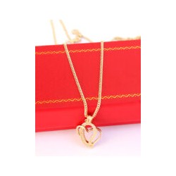 Cadena y Dije de Corazón Contemporáneo Oro 10k