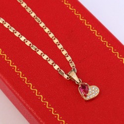 Cadena y Dije de Corazón Duo Oro 10k