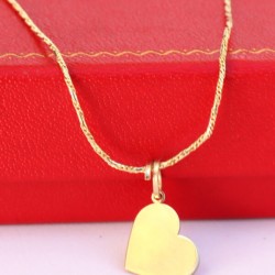 Cadena y Dije de Corazón Liso Oro 10k | JOYERIAS GALERIAS