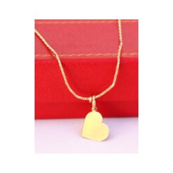 Cadena y Dije de Corazón Liso Oro 10k | JOYERIAS GALERIAS