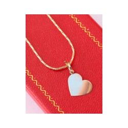 Cadena y Dije de Corazón Liso Oro 10k | JOYERIAS GALERIAS
