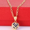 Cadena y Dije de Corazón y Ojo Turco Oro 10k