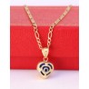 Cadena y Dije de Corazón y Ojo Turco Oro 10k