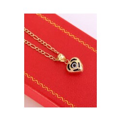 Cadena y Dije de Corazón y Ojo Turco Oro 10k