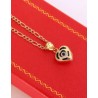 Cadena y Dije de Corazón y Ojo Turco Oro 10k