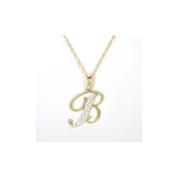 Cadena y Dije Inicial de Oro «B», 10k