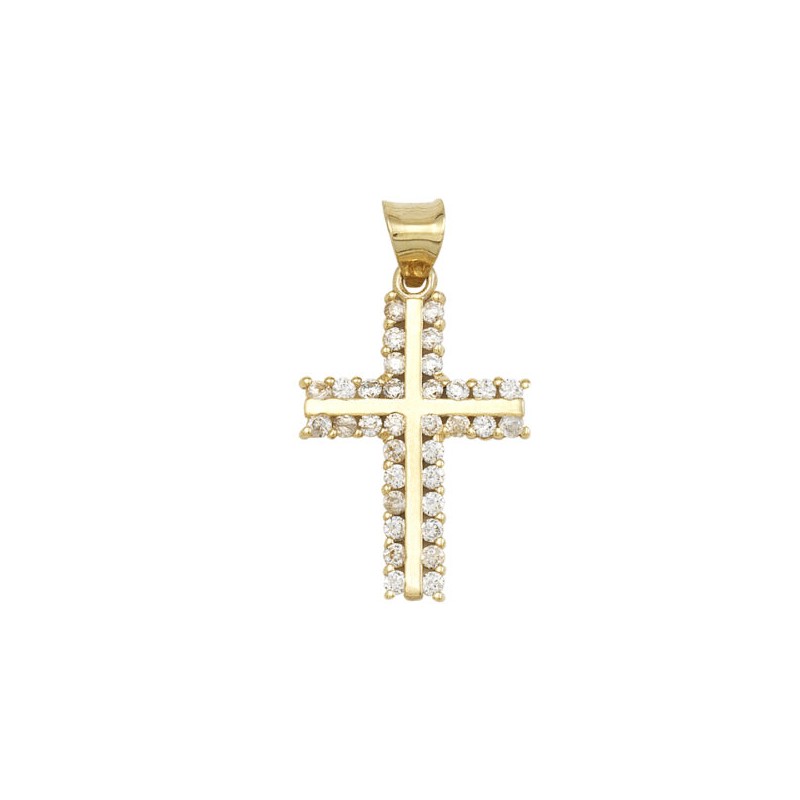 Dije «CRUZ BELLEZA BLANCA» Oro 10k