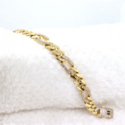 Esclava Caballero «DIAMANTADA» Oro Italiano 10k