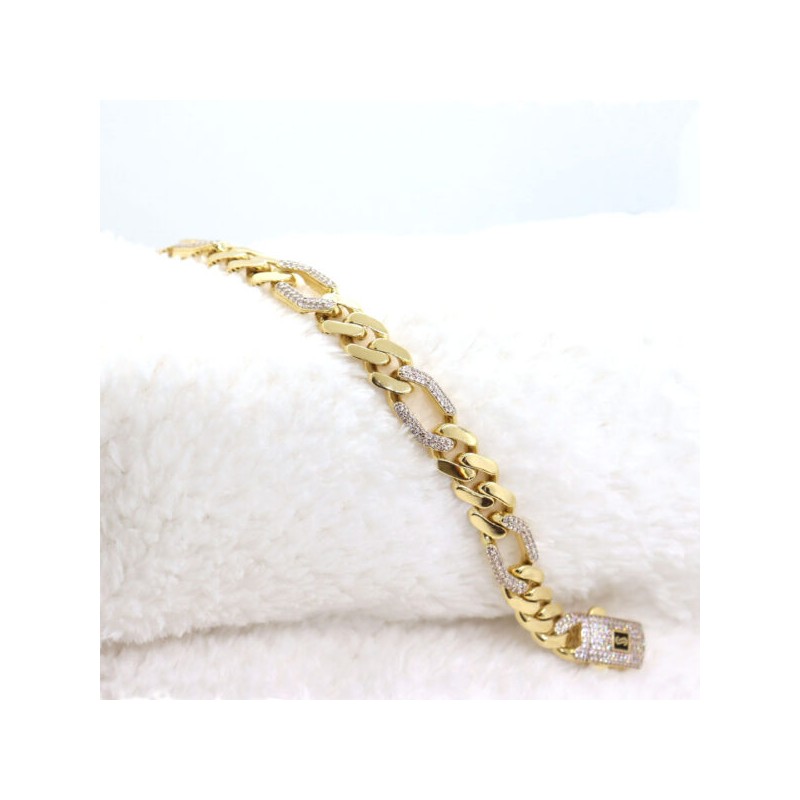 Esclava Caballero «DIAMANTADA» Oro Italiano 10k