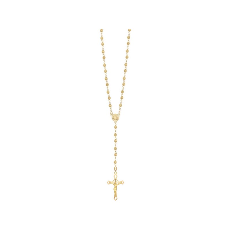 Rosario tres oros «Crucifixión Jesús» oro 10k